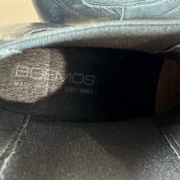 Boemos Made in Italy Black Leather Stacked Block Heel Almond Toe Chelsea Boot 10 - Picture 3 of 11